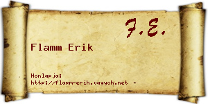 Flamm Erik névjegykártya